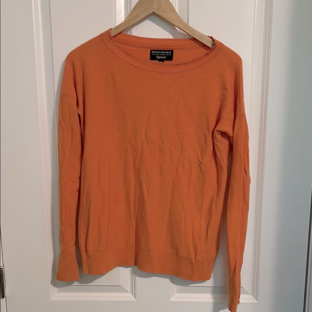 Banana Republic Orange Sweater, Fine Italian Blend with Merino & Cashmere